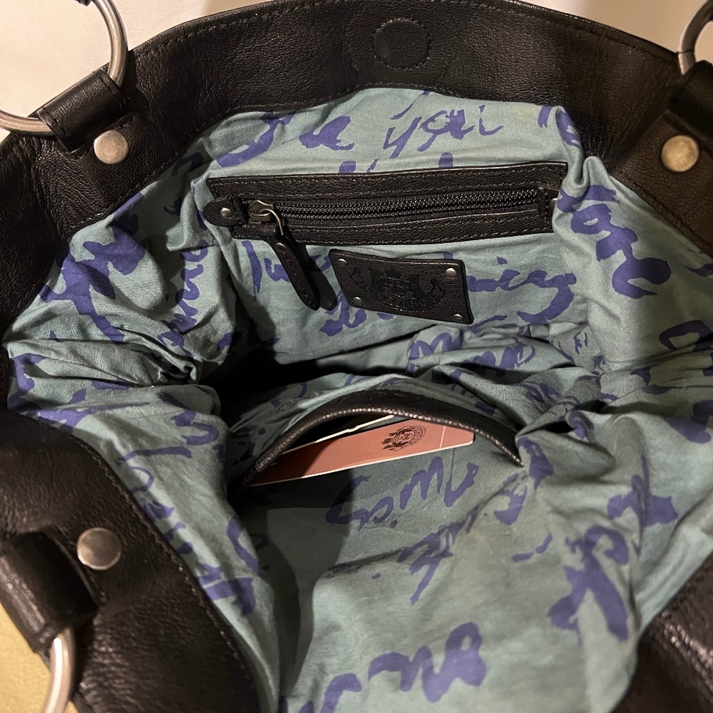 Juicy Couture Genuine Black Leather Hobo Shoulder Handbag - Picture 8 of 16